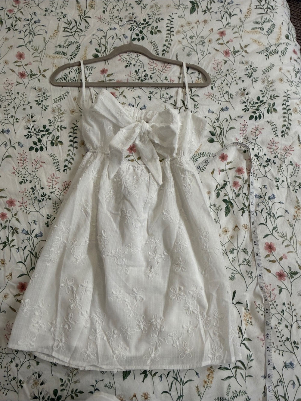 Princess Polly White Eyelet Tie-Front Mini Sundress